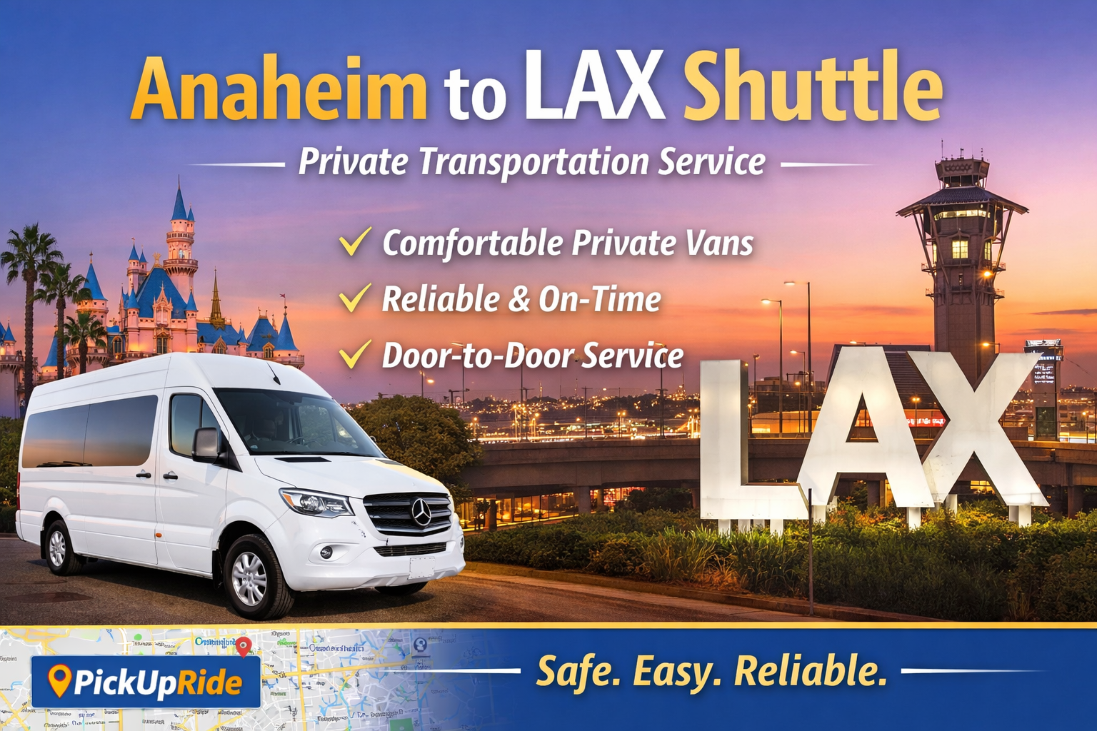 Shuttle from Anaheim to Los Angeles International Airport